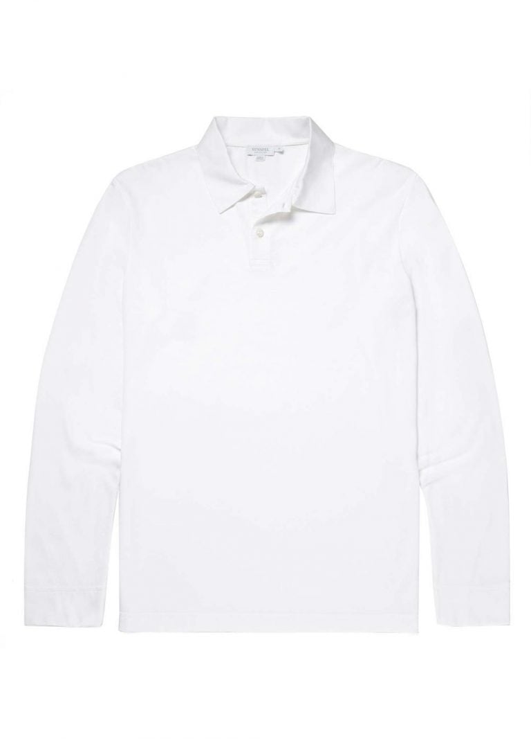 Long Sleeve Polo – Hvit