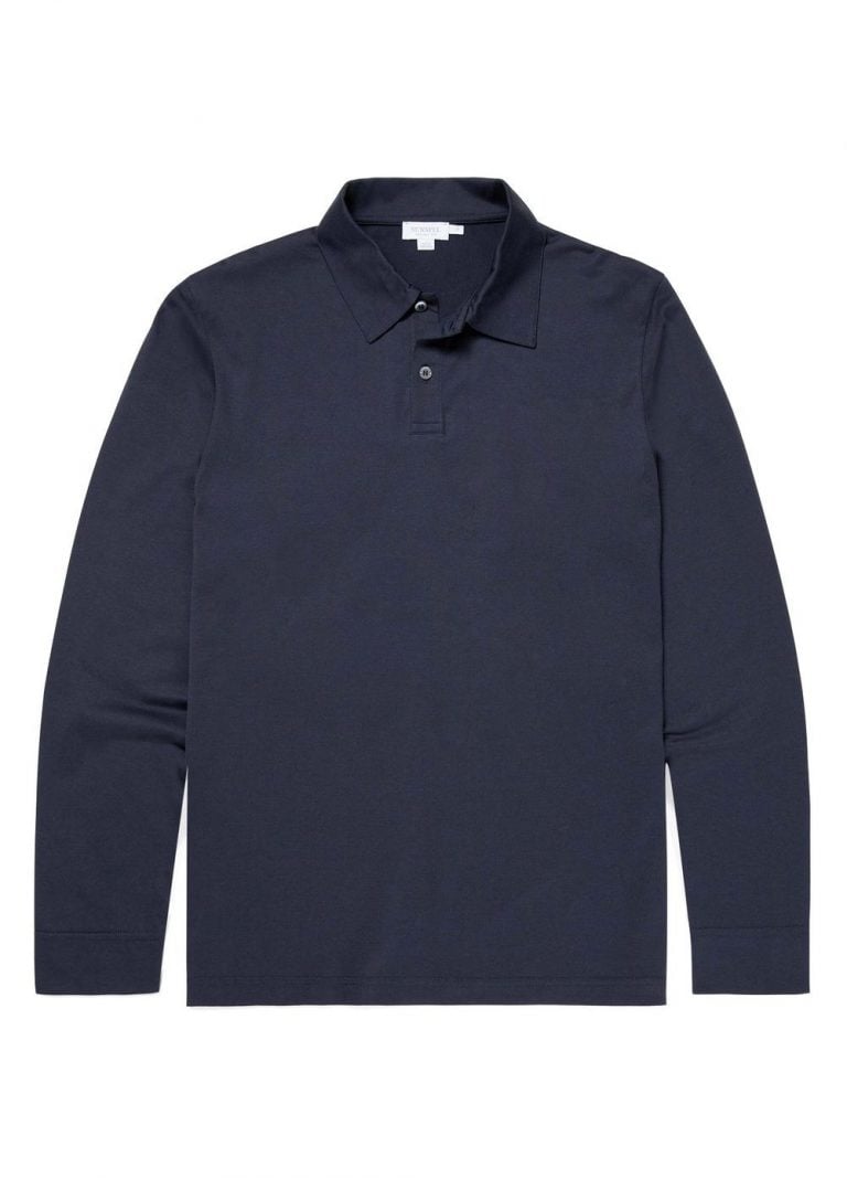 Long Sleeve Polo – Navy