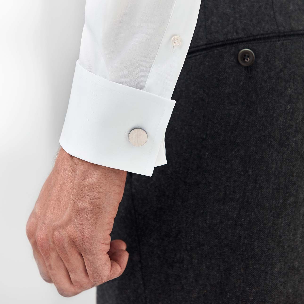 Classic fit skjorte dobbel mansjett Hvit | Follestad skjorte med mansjettknapper