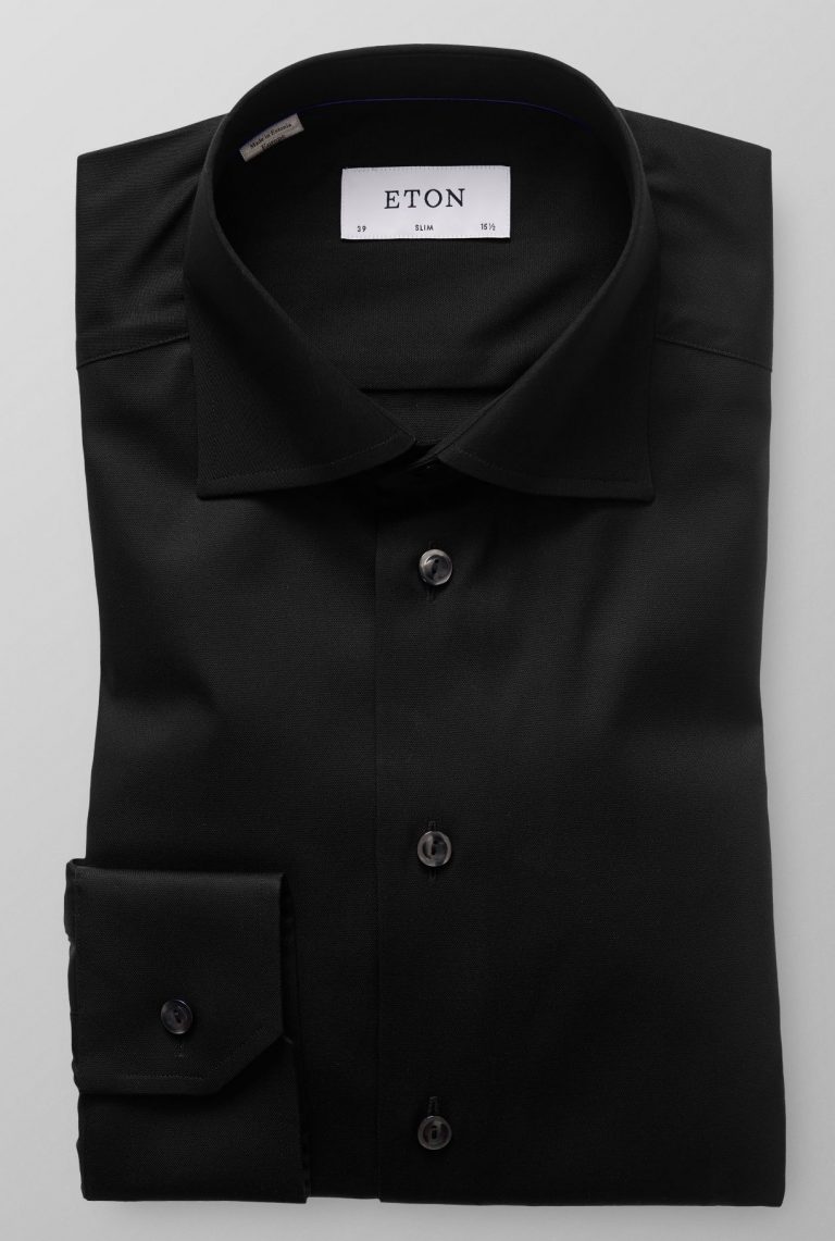 Slim fit skjorte – Sort