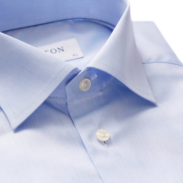 Dobbel mansjett Standard Slimskjorte – Lyseblå