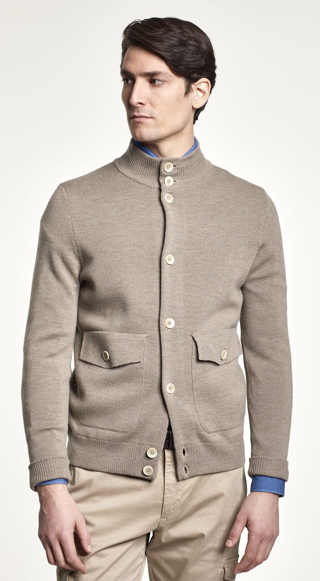 Morris Heritage Heritage Knit Bomber Cardigan Lysebrun Follestad