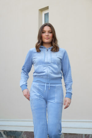 Robertson Classic Velour Zip Trough Hoodie - Lyseblå - Bilde 3