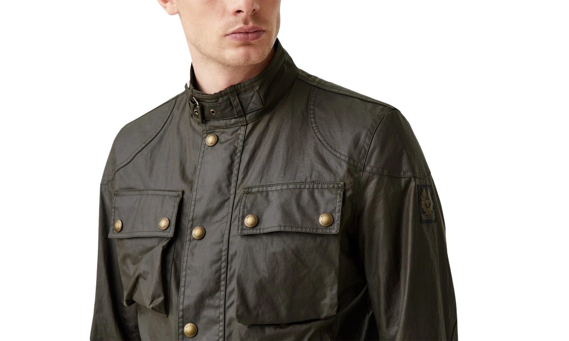 Belstaff Racemaster Waxed Cotton Jacket Oliven Follestad