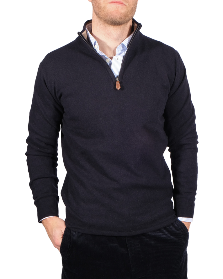 lammeull-halfzip-marine-front