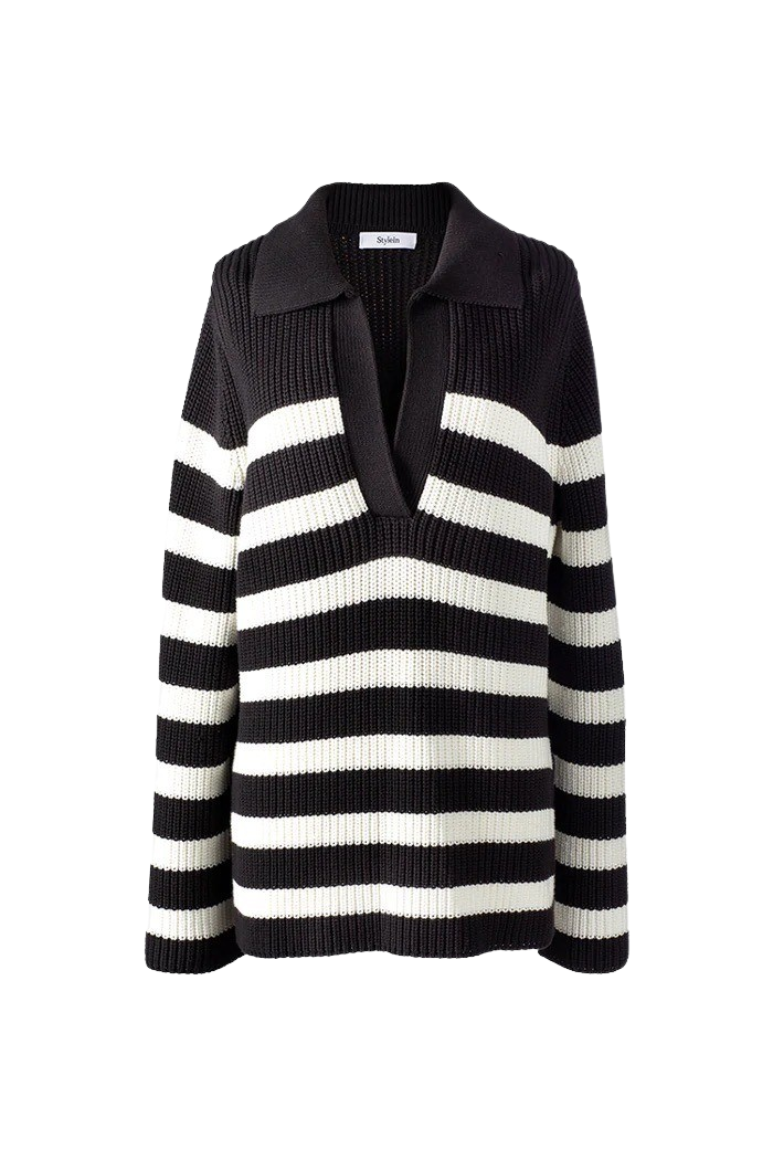 arien-black-white-striped-stylein-sweater-large