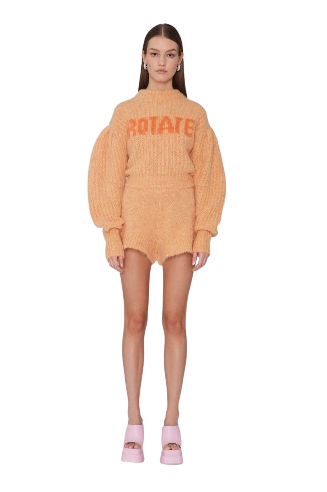 1-rotate-susanna-knit-shorts-orange-rt1519