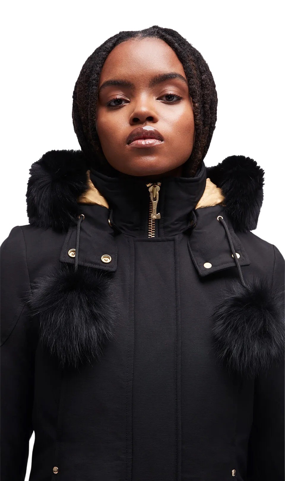Moose Knuckles Gold Stirling Parka Fur Sort Sort Follestad