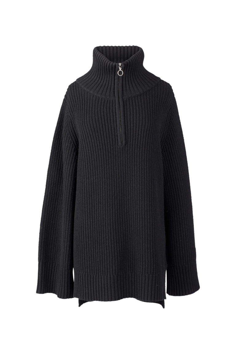 stylein-minimalistic-scandinavian-timeless-swedish-design-womenswear-women-wear-classic-alain-sweater-knitwear-black-wool-cotton-fw22-zipper