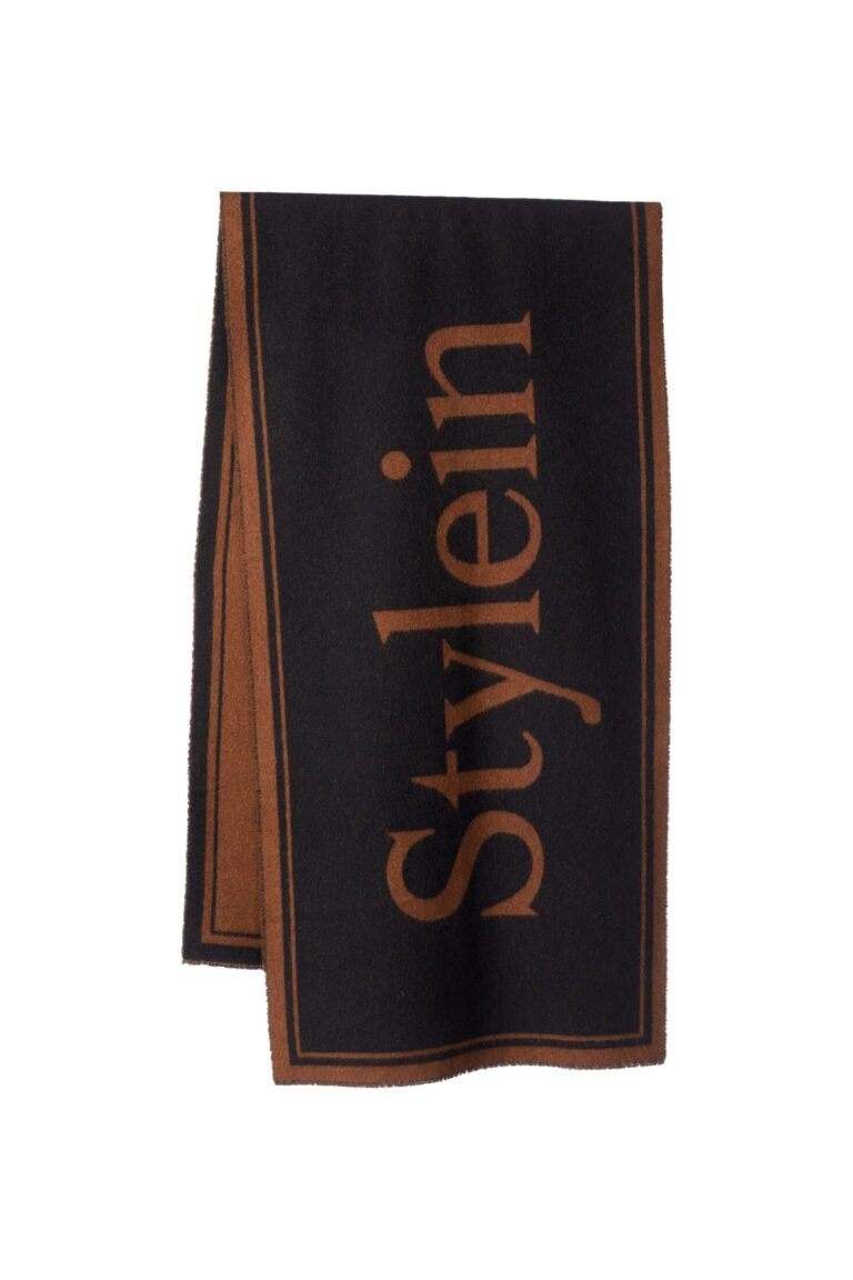 stylein-minimalistic-scandinavian-timeless-swedish-design-womenswear-women-wear-classic-thalia-scarf-accessories-accessory-logo-wool-blend-dark-camel-brown-black