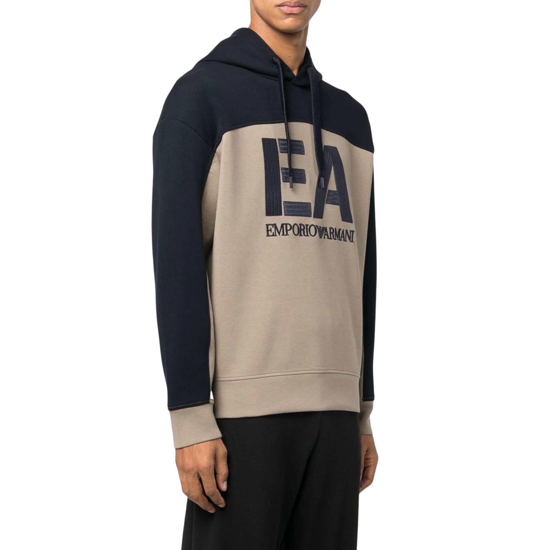 Emporio Armani Two-Toned Hooded Sweatshirt - Beige | Follestad