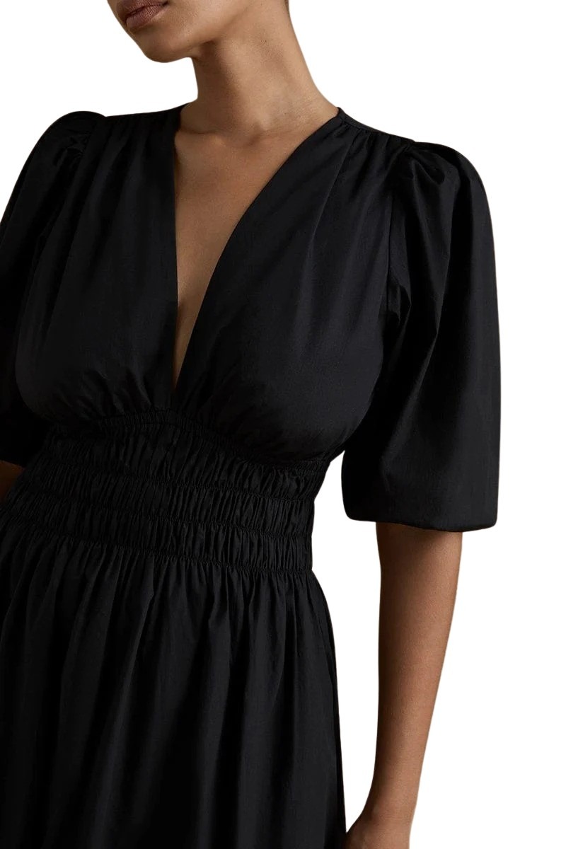 Faithfull the Brand Agnata Midi Dress - Sort | Follestad
