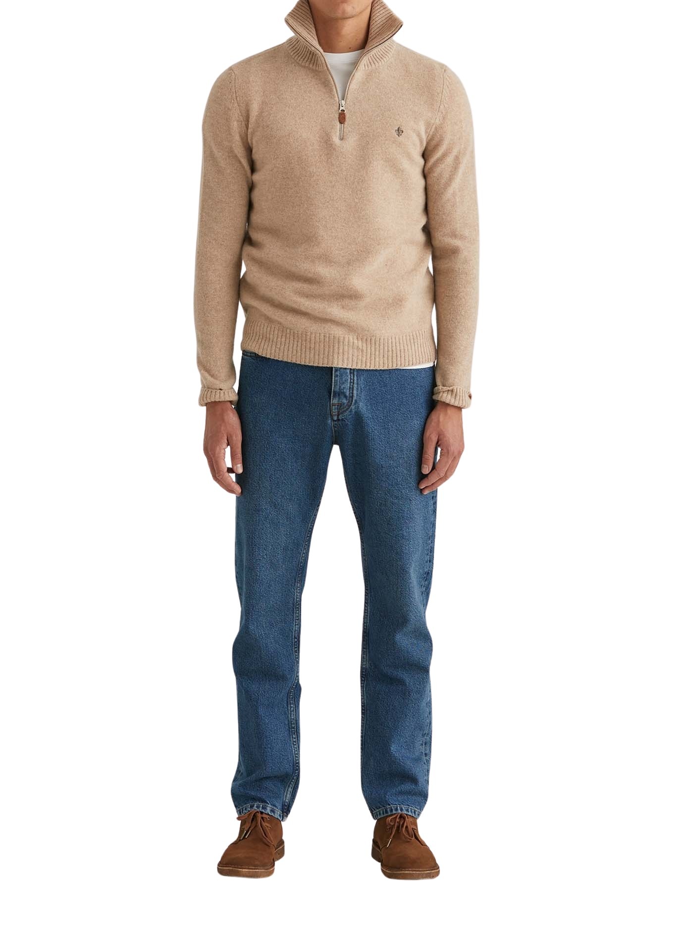 Morris Stockholm Newton Half Zip - Beige | Follestad