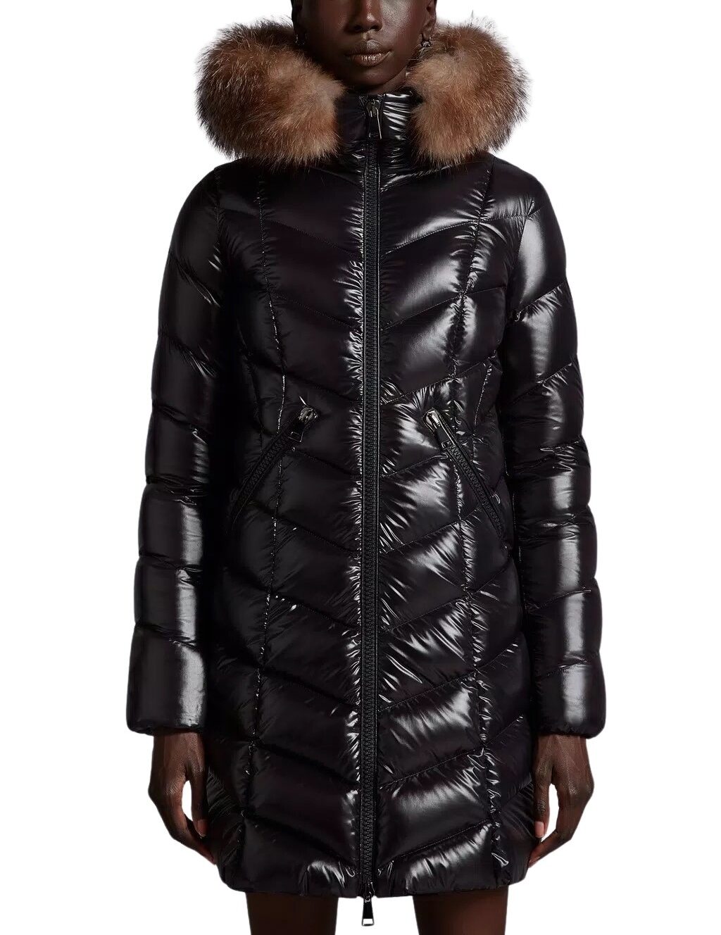 Moncler Fulmarus Long Down Jacket Women’s - Sort | Follestad