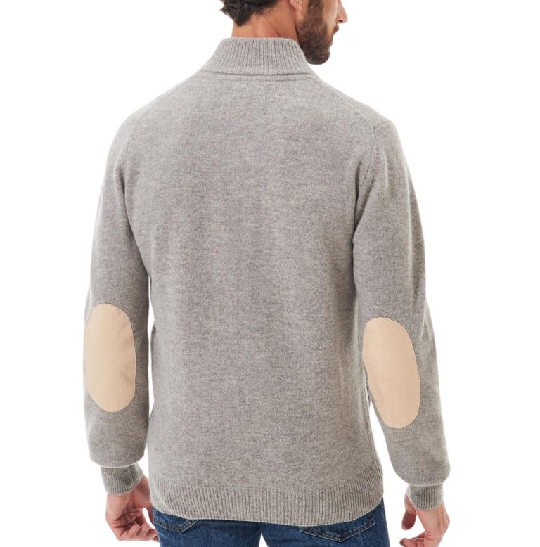 Men's barbour patch zip through sweater clearance