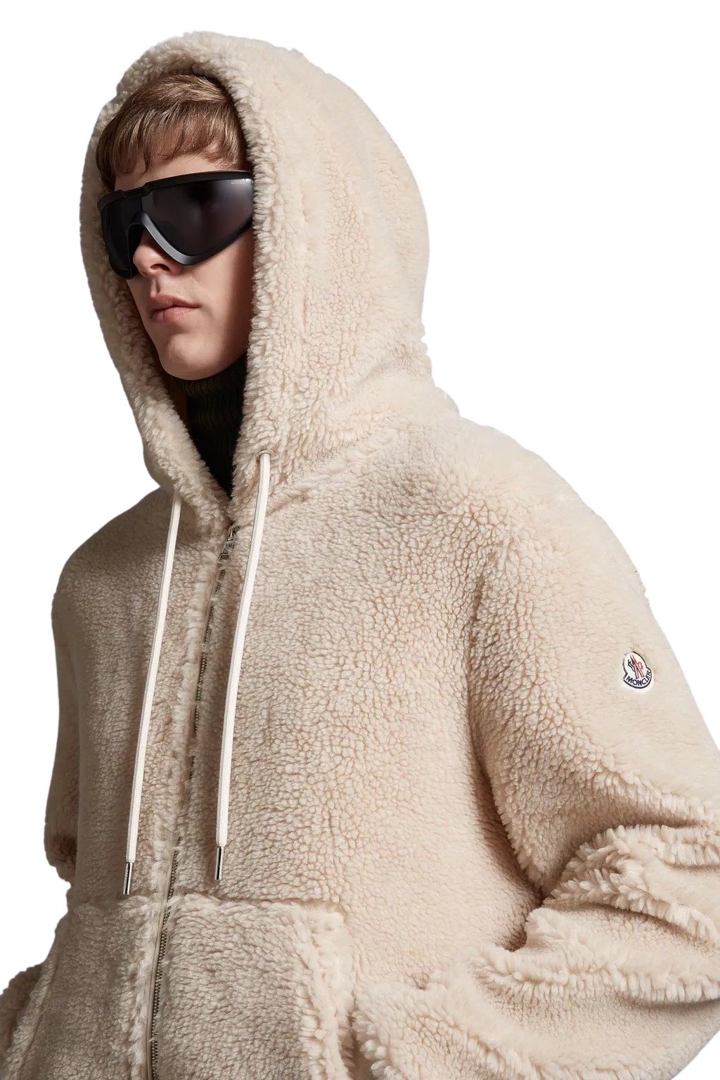 Moncler Teddy Zip-Up Hoodie - Beige | Follestad