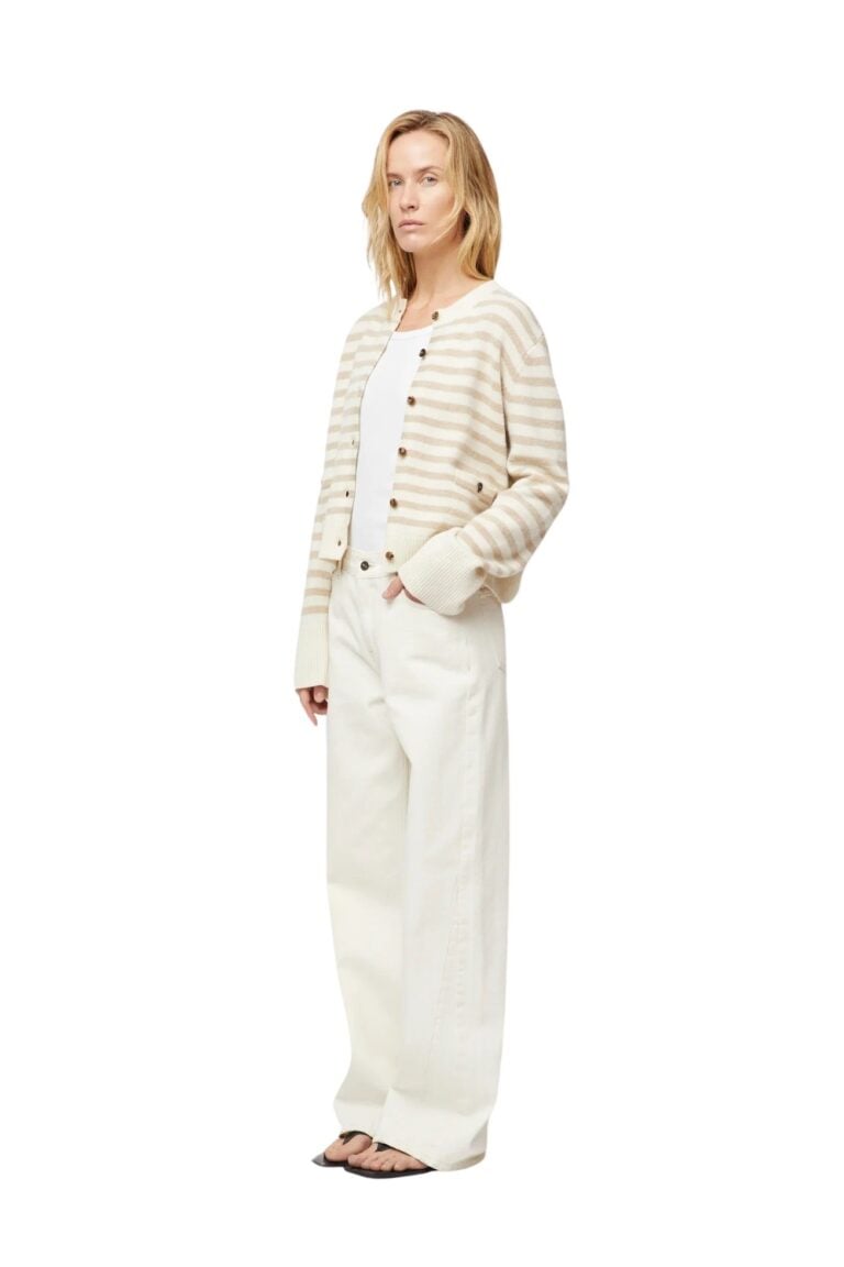 fwss_spring_2024_campaign_trine_hisdal_structured_wool_cardigan_navy_buttermilk_stripe_relaxed_wide_leg_jeans_ecru_50991b4d-1db7-40cd-969b-08780a47978b