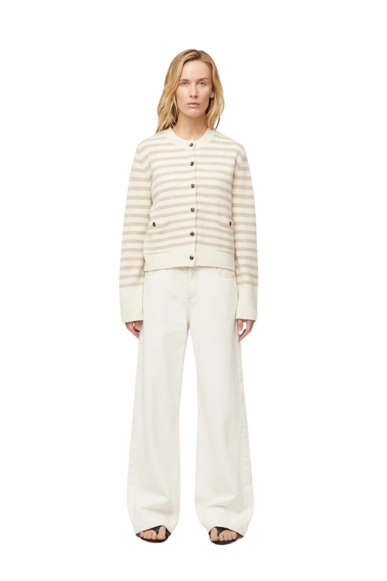fwss_spring_2024_campaign_trine_hisdal_structured_wool_cardigan_navy_buttermilk_stripe_relaxed_wide_leg_jeans_ecru_743fed9b-b370-4e0d-8cab-680e22798f36