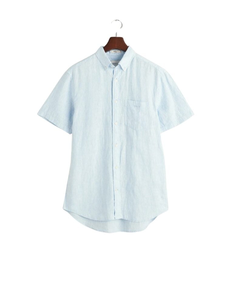 0050993_regular-fit-stripete-lin-kortermet-skjorte