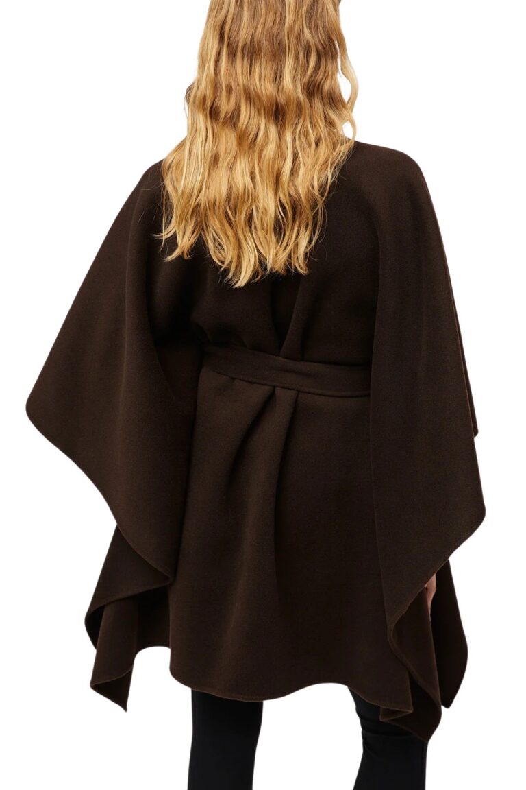 fwss_fall_2024_campaign_trine_hisdal_stretch_zip_leggings_jet_black_belted_double_poncho_mole_brown