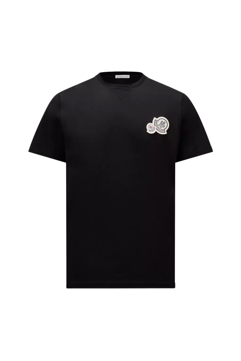 Moncler Double Logo Patch T Shirt Sort Follestad