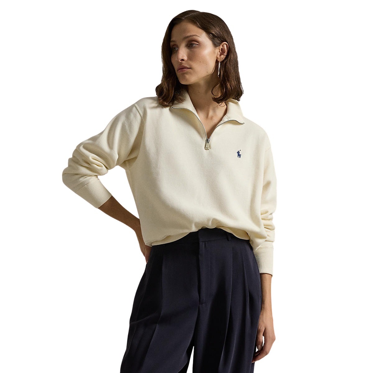 Polo Ralph Lauren Fleece Quarter-Zip - Krem | Follestad