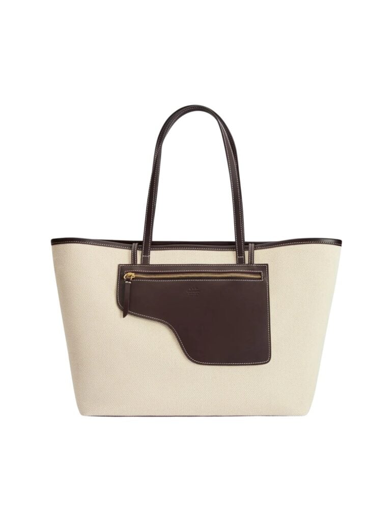 eraclea_ecru_walnut_canvas_leather_large_tote_bag_spring_25_atp_atelier_front