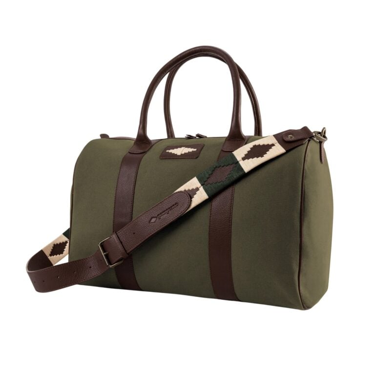 pampeano_argentine_new_forest_green_canvas_and_leather_varon_travel_bag_side_cream_diamond