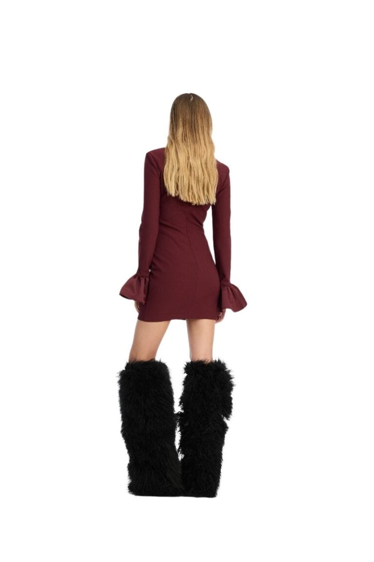 rotate_1148632734_zinfandel_bell_sleeved_mini_dress_model_2_5007_lr