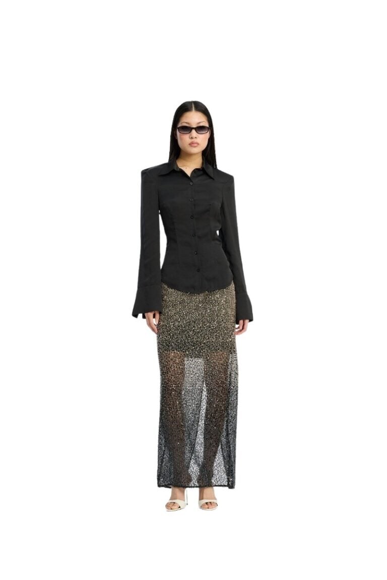 rotate_114946100_black_satin_fitted_shirt_model_1_2563_lr