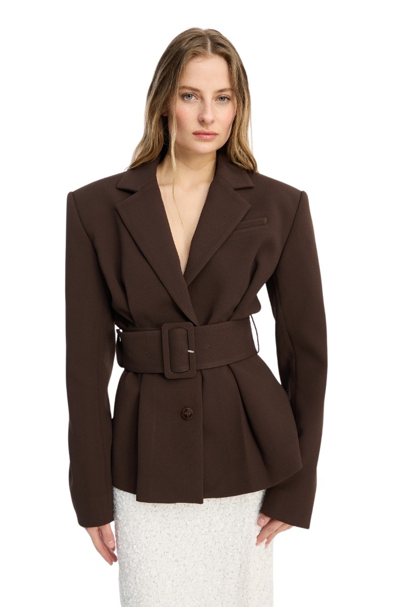 rotate_1154842910_chicory_coffee_suiting_belted_blazer_model_3_4309_lr