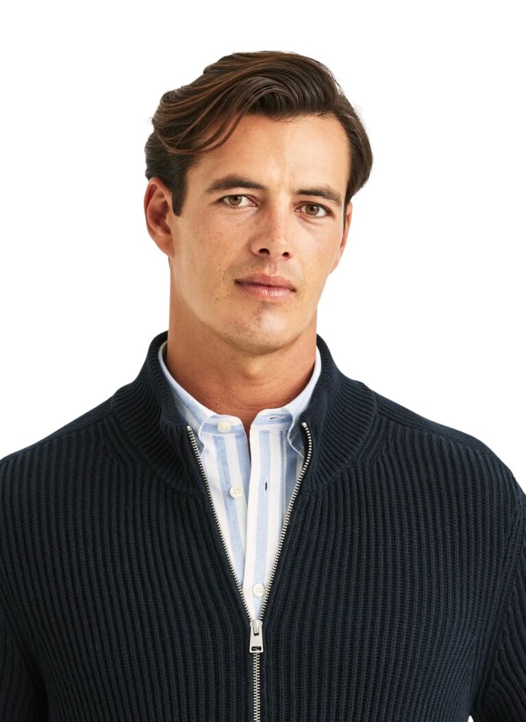 Morris Stockholm Brenton Zip Cardigan - Marine | Follestad
