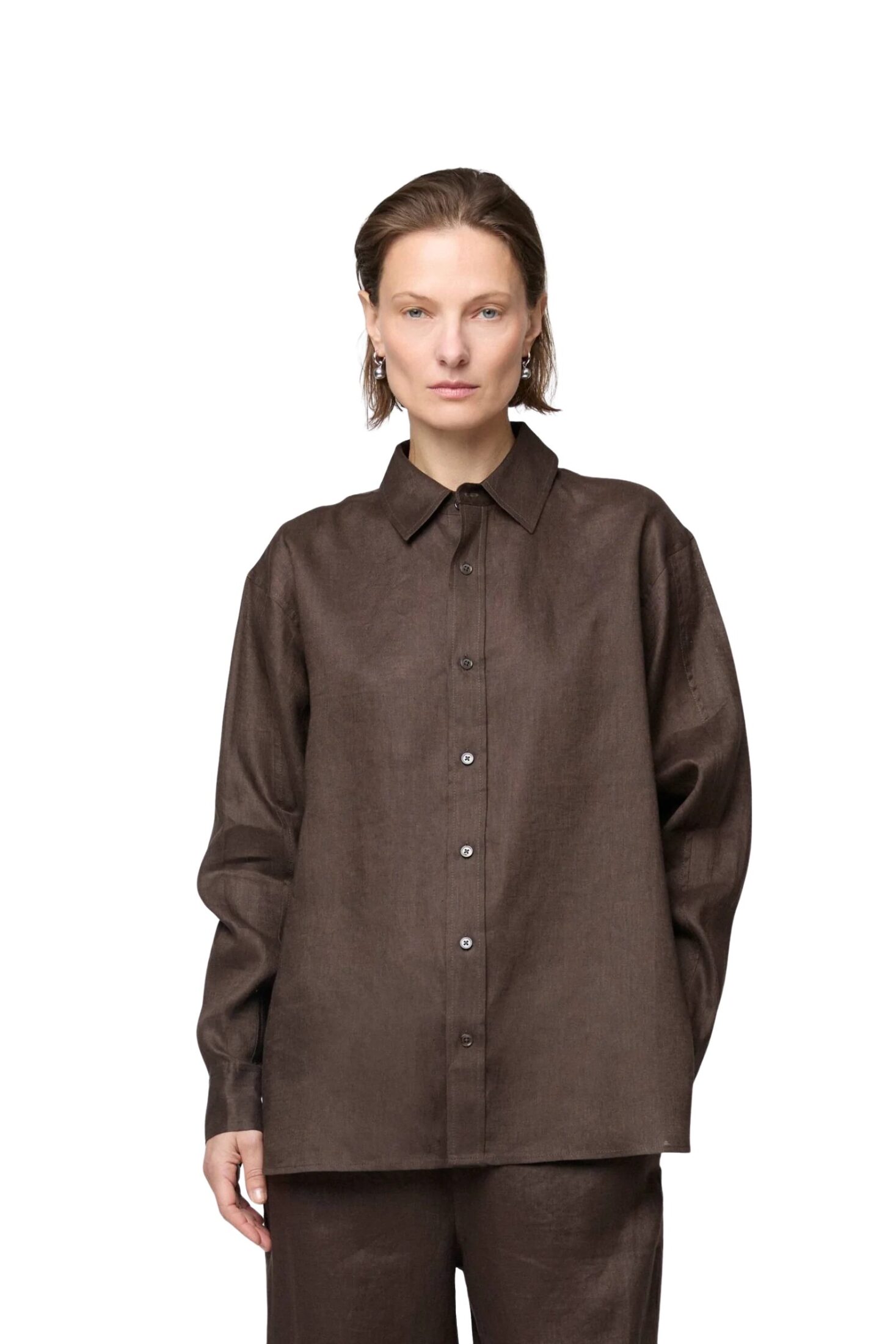 fwss_summer_26_linen_coastal_shirt_chocolate_brown_linen_siena_trousers_chocolate_brown