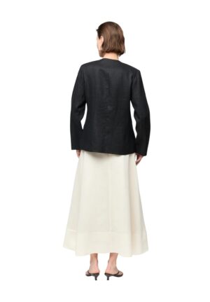fwss_summer_26_linen_noir_blazer_jet_black_vivienne_organza_skirt_cream