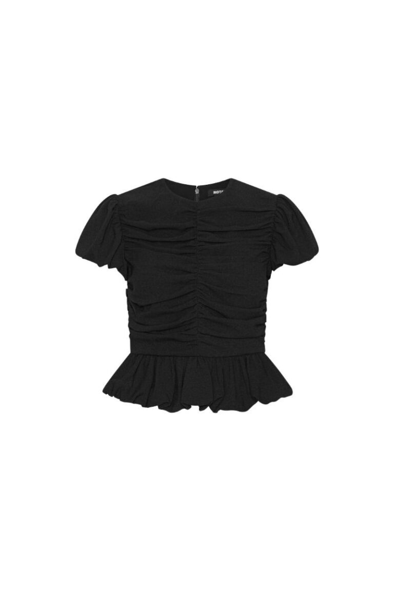 rotate_116634100_black_1_ruched-puff-sleeve-top_lr