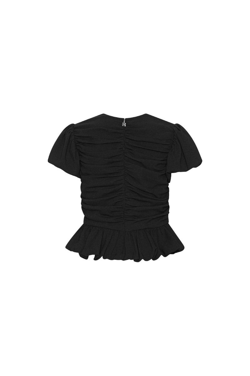 rotate_116634100_black_2_ruched-puff-sleeve-top_lr rotate_116634100_black_2_ruched-puff-sleeve-top_lr
