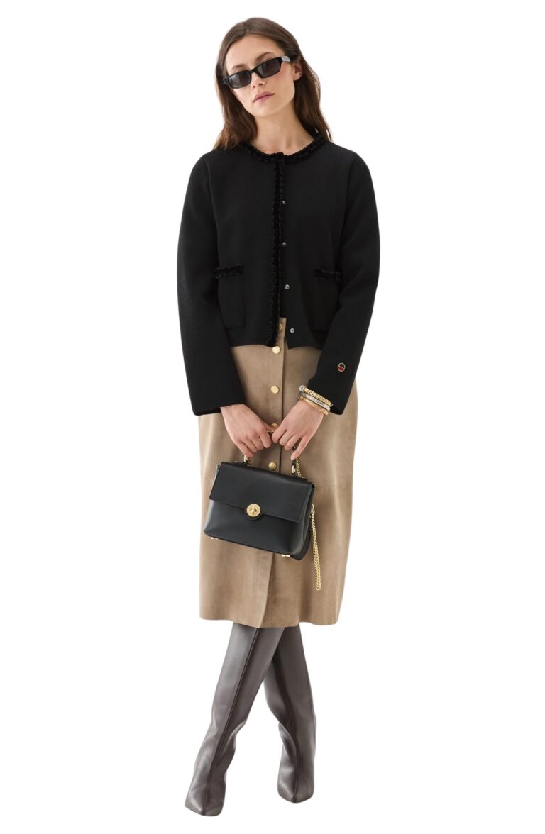 lya_jacket_black_and_sabrina_skirt_sand_front